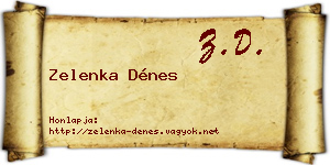 Zelenka Dénes névjegykártya